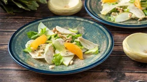 Salade tiède d'artichauts à l'orange et jambon de parme